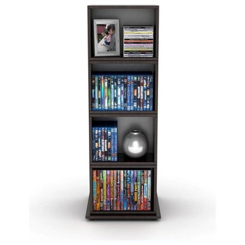 Atlantic 4-Tier Individual Rotating Cube Bookcase w/ Stationed Base in Espresso