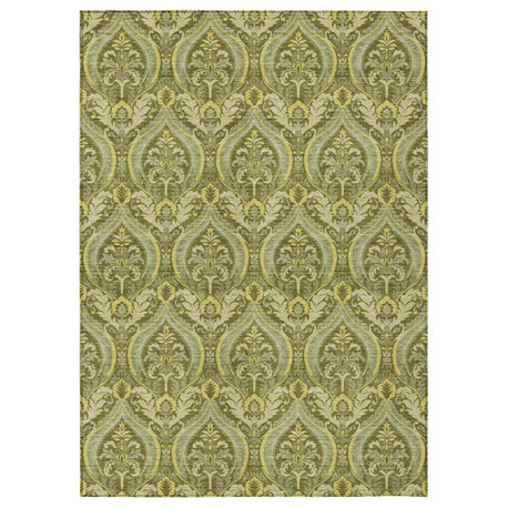 Machine Washable Indoor/Outdoor Chantille ACN572 Green 3' x 5' Rug