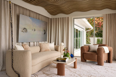 Example of a trendy living room design in Miami