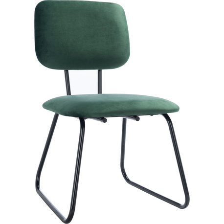 Chavelle Side Chair, Set of 2, Malachite Green Velvet