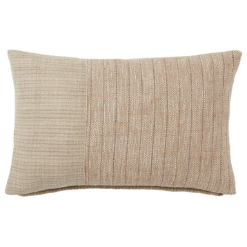 Jaipur Living Miriam Striped Light Brown/Cream Down Pillow 13"X21" Lumbar