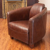 Rocket Brown Top Grain Leather Club Chair