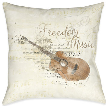 Find Freedom in the Music Outdoor Pillow, 18"x18"