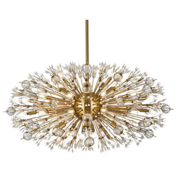 Elegant Lighting 2500D42 Vera 38 Light 42"W Oval Crystal Sputnik - Gold