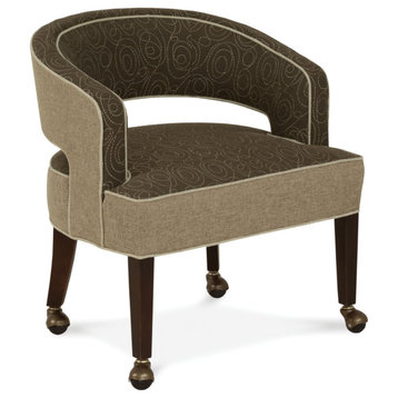 Hayley Occasional Chair, 9508 Hazelnut Fabric, Finish: Walnut