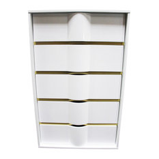 Havana White With Gold Trimming 5 Drawer Chest