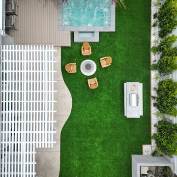 Luscious Backyard with Fire Pit