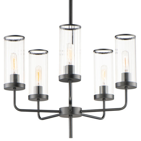 Maxim 11475CR Crosby 5 Light 24"W Pillar Candle Chandelier - Black