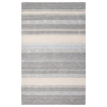 Safavieh Kids 5' x 8' Hand Loomed Wool Rug in Gray and Ivory