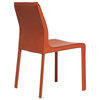 Elite Living Stan, Set of 2, Modern Leather Dining Chair, Orange
