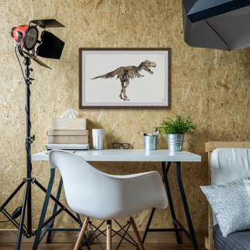 "T-Rex Skeleton" Framed Painting Print