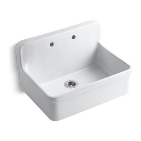 Kohler Gilford 30" X 22" X 9-1/2" Wall-Mount/Top-Mount Kitchen Sink, White