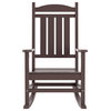 WestinTrends HDPE Outdoor Patio Adirondack Rocking Chair, Classic Porch Rocker, Dark Brown