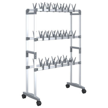 vidaXL Shoe Rack Shoe Storage Organizer Holder Shelf Stand with Wheels Silver