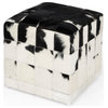 Butler Victorian Hair on Hide Black and White Pouffe