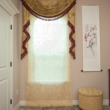 Designer Valance curtains with swags and tails by celuce.com