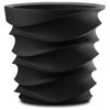 Eye Am Artistic Curved Planter for All Weather - 26" Planter, Caviar Black