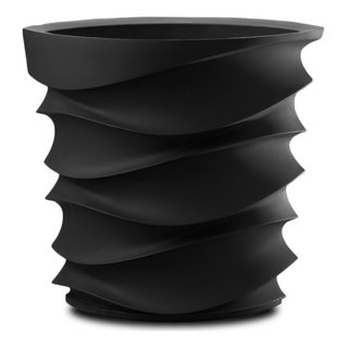 Crescent Garden Bleeker Planter, 13-Inch, Caviar Black