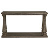 Benzara BM210854 Wooden Sofa Table with Square Baluster Legs, Taupe Brown