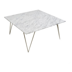 Worlds Away Neal Coffee Table White Marble Top - Coffee Tables