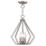 Livex Lighting - Livex Lighting 40923-91 Prism - Three Light Convertible Pendant - Influenced by modern industrial style, the Prism aPrism 16" Three Ligh Brushed Nickel Clear *UL Approved: YES Energy Star Qualified: n/a ADA Certified: n/a  *Number of Lights: Lamp: 3-*Wattage:40w Candelabra Base bulb(s) *Bulb Included:No *Bulb Type:Candelabra Base *Finish Type:Brushed Nickel