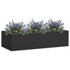 vidaXL Office Flower Box Anthracite 35.4" Steel Garden Flower Planter Pot