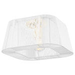Hudson Valley Lighting - Verona Beach 1-Light Flush Mount Aged Brass - Clean and crisp, Verona Beach is the perfect blend of function and beauty. Light flows freely through the natural string shade while the smooth shape and rounded corners bring out the softness. The white nylon string is less dense at the corners, adding a sophistication to the design without losing the natural feel. Available as a flush mount, linear and pendant with aged brass or old bronze finishes.