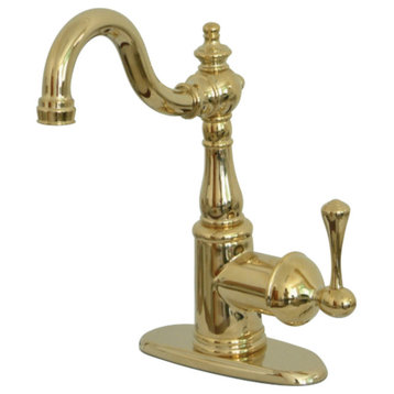 Kingston Brass Bar Faucet With Cover Plate, Polished Brass