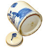 Chinese Blue White Ceramic 3 Gods Graphic Container Urn Jar Hws845