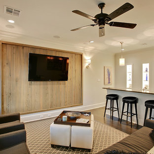 Design ideas for a mediterranean home cinema in New Orleans.