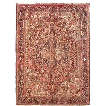 Consigned, Persian 9 x 11 Area Rug, Heriz Hand-Knotted Wool Rug