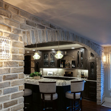 Lower Level Remodel with Bar, Kitchen and Wine Room