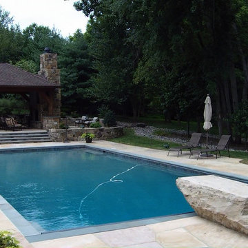 Rectangular Pool with Dive Rock
