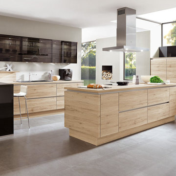 Modern transitional kitchen cabinet designs - Sanremo Oak