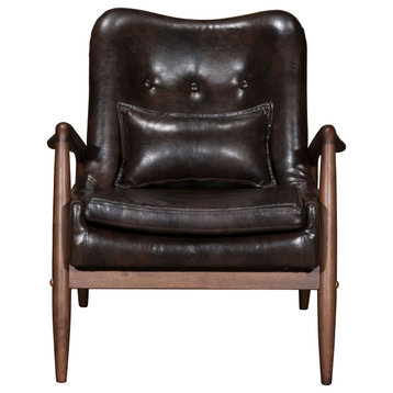 Knox Lounge Chair & Ottoman Black, Brown