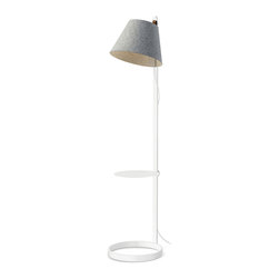 Lana Floor Lamp with Pedestal | White Base | Blue Shade - Floor Lamps