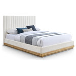 Meridian Furniture - Emmet Upholstered Bed, Cream, King, Chenille, Natural Finish - Indulge in the allure of the Cream Chenille Fabric Emmet King Bed by Meridian Furniture. Its captivating design and luxurious Cream Chenille Fabric elevate any space with effortless elegance. Crafted with precision and durability in mind, this stunning piece becomes the focal point of gatherings, fostering moments of connection and warmth. Embrace sophistication and style with the Emmet King Bed, a testament to exquisite taste and timeless beauty.