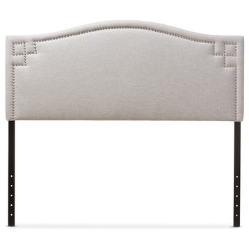 Aubrey Fabric Upholstered Headboard, Grayish Beige, King