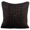 Black Decorative Pillow Covers 14"x14" Velvet, Knotty Black