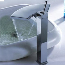 Contemporary Brass Bathroom Sink Faucet - Chrome Finish T6008H - Bathroom Sink Faucets