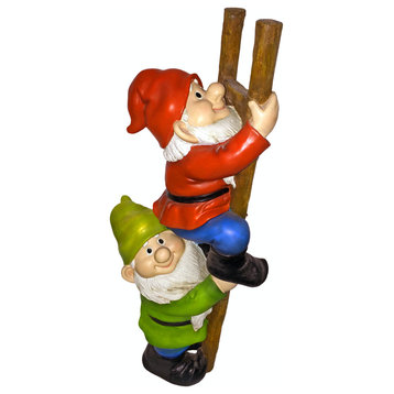 Up the Ladder Climbing Garden Gnome Statue