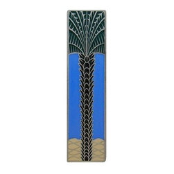 Inviting Home Inc. - Vertical Royal Palm Pull, Antique-Style Pewter-Periwinkle - Cabinet And Drawer Handle Pulls