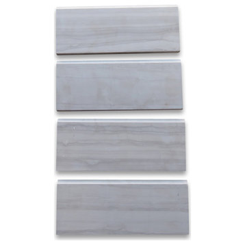 Athens Grey Marble 5x12 Baseboard Trim Molding Tile Honed Haisa Dark, 1 piece