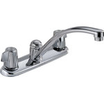 Delta - Delta 2100/2400 Series Two Handle Kitchen Faucet, Chrome, 2100LF - You can install with confidence, knowing that Delta faucets are backed by our Lifetime Limited Warranty.