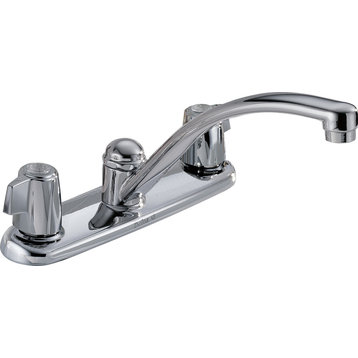 Delta 2100/2400 Series Two Handle Kitchen Faucet, Chrome, 2100LF