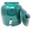 Porcelain Beverage Dispenser With Lid, 2.5 Gallon, Shiny Dark Green