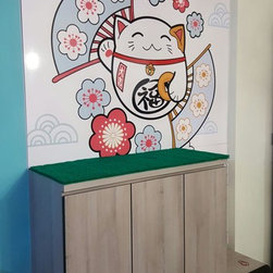 Maneki Neko The fortune Cat Mirror Overlay - Prints & Posters