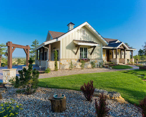 Ideas para fachadas | Diseños de fachadas amarillas de estilo de casa