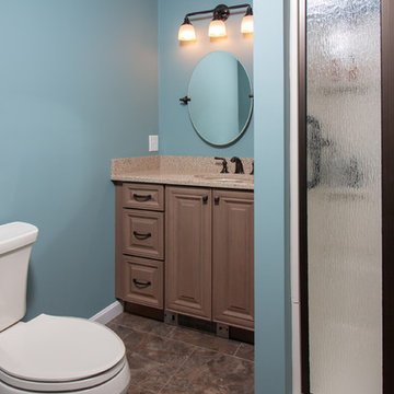 Transitional Aroma vanity Downstairs bath remodel w/Alterna Messa floor