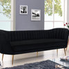 Margo Velvet Upholstered Set, Black, Sofa
